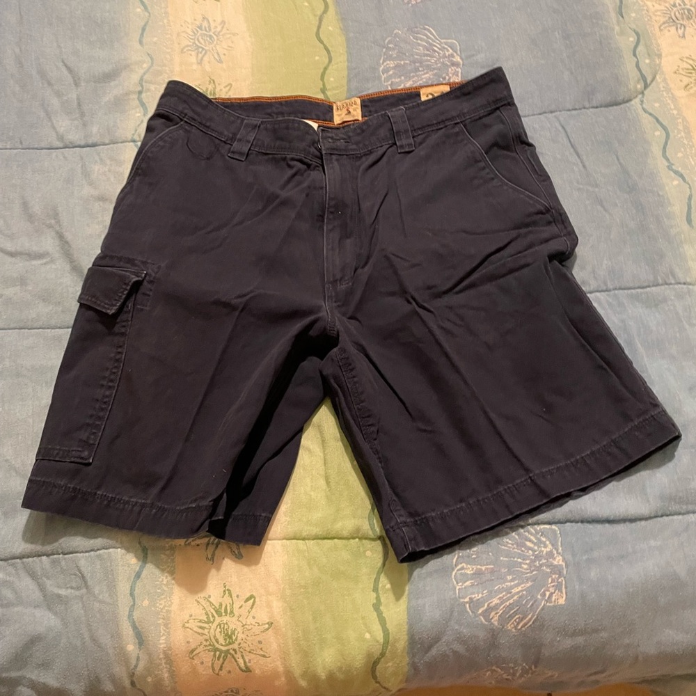 Navy Blue RedHead Flat Front Shorts